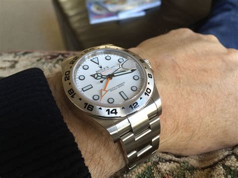 rolex explorer ii 42mm on wrist